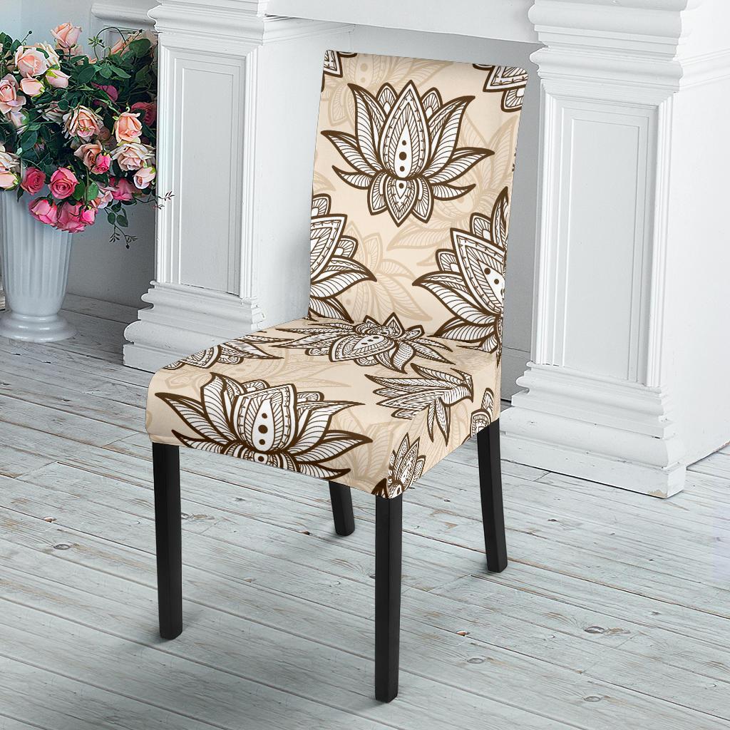 lotus Boho Pattern Print Design LO05 Dining Chair Slipcover-JORJUNE.COM