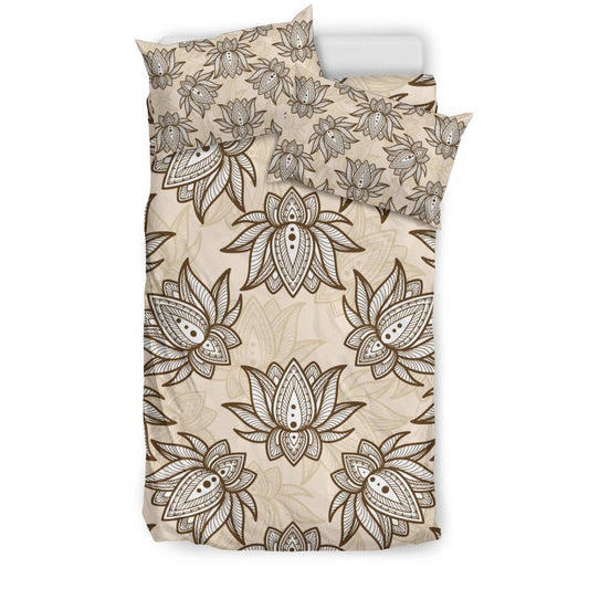 Lotus Boho Pattern Print Design LO05 Duvet Cover Bedding Set-JORJUNE.COM