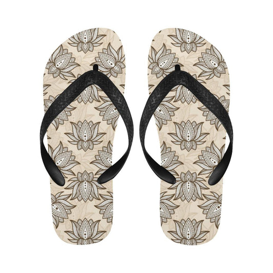 lotus Boho Pattern Print Design LO05 Flip Flops-JorJune