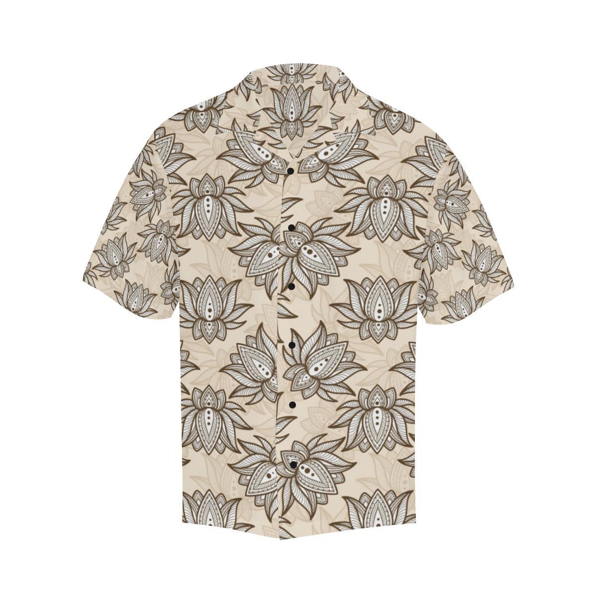 lotus Boho Pattern Print Design LO05 Men Hawaiian Shirt-JorJune