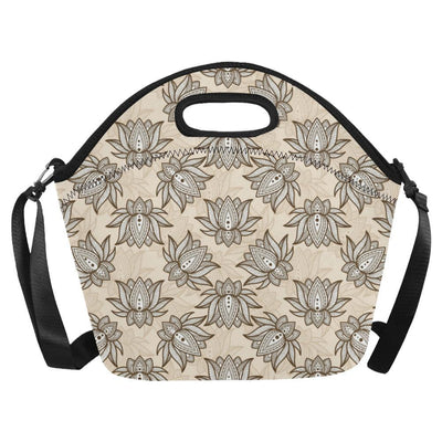 lotus Boho Pattern Print Design LO05 Neoprene Lunch Bag-JorJune