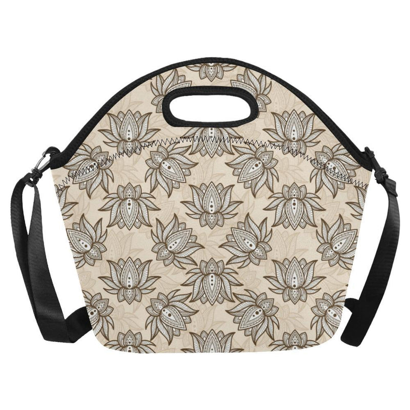 lotus Boho Pattern Print Design LO05 Neoprene Lunch Bag-JorJune