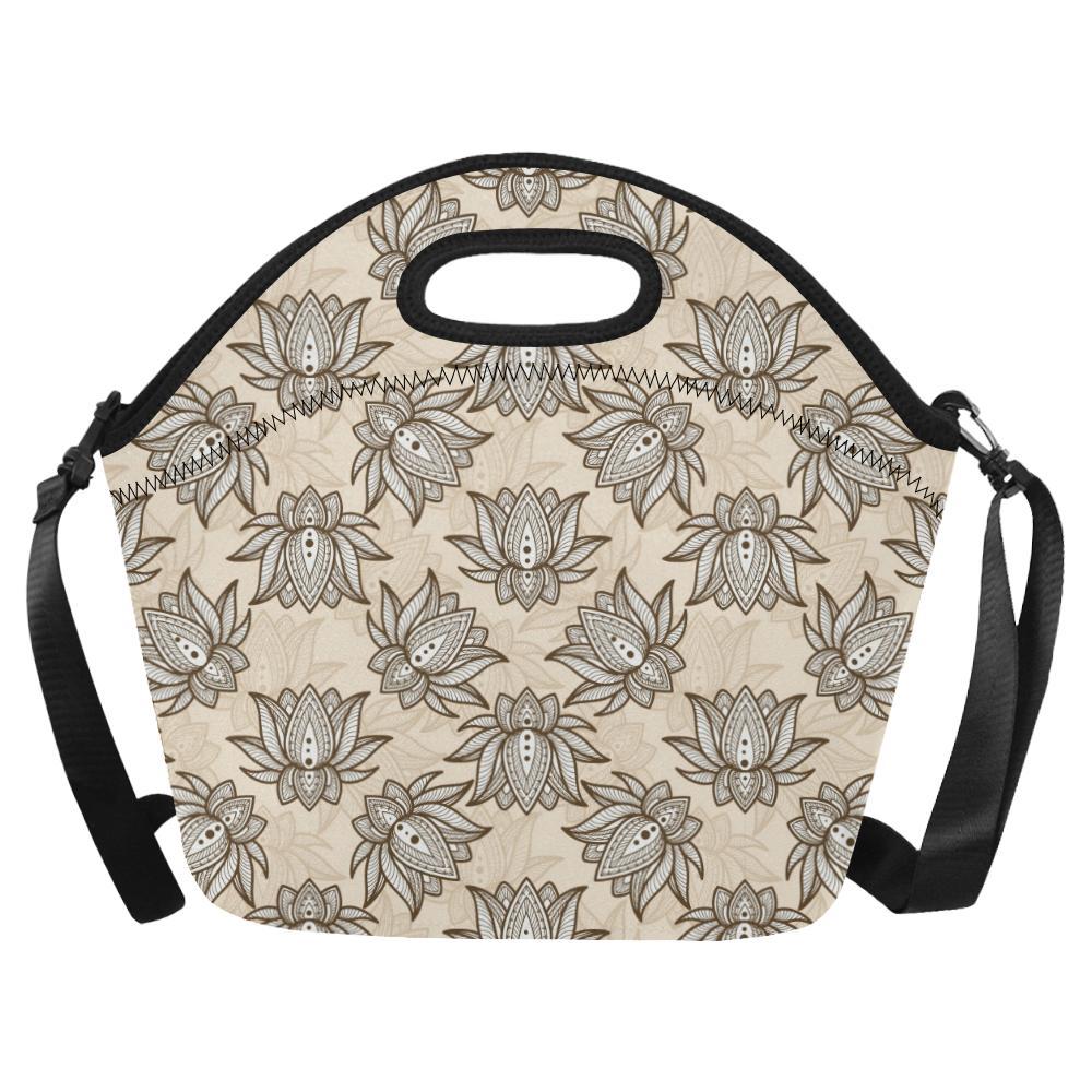 lotus Boho Pattern Print Design LO05 Neoprene Lunch Bag-JorJune