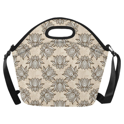 lotus Boho Pattern Print Design LO05 Neoprene Lunch Bag-JorJune