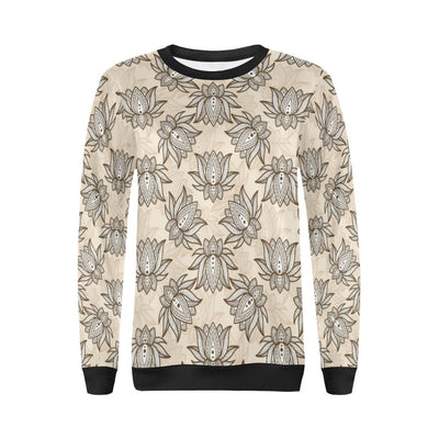 lotus Boho Pattern Print Design LO05 Women Long Sleeve Sweatshirt-JorJune