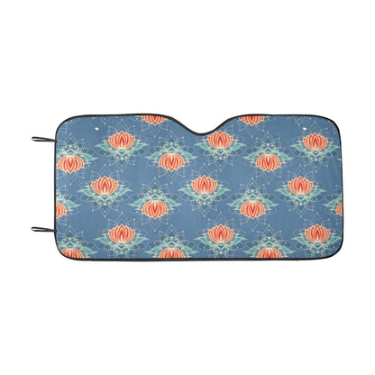lotus Boho Pattern Print Design LO07 Car Sun Shade-JorJune