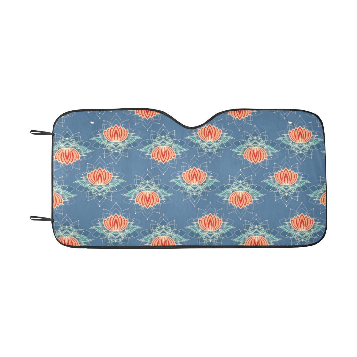 lotus Boho Pattern Print Design LO07 Car Sun Shade-JorJune