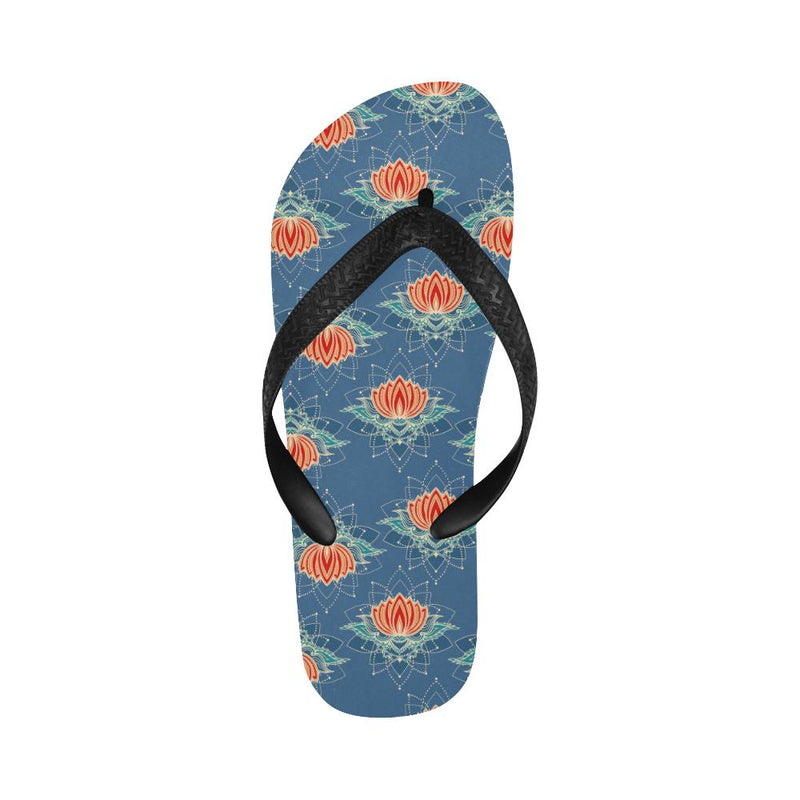 lotus Boho Pattern Print Design LO07 Flip Flops-JorJune