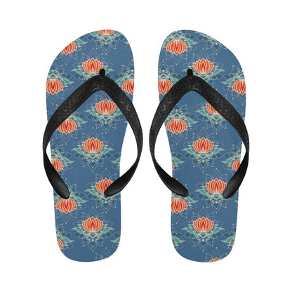 lotus Boho Pattern Print Design LO07 Flip Flops-JorJune