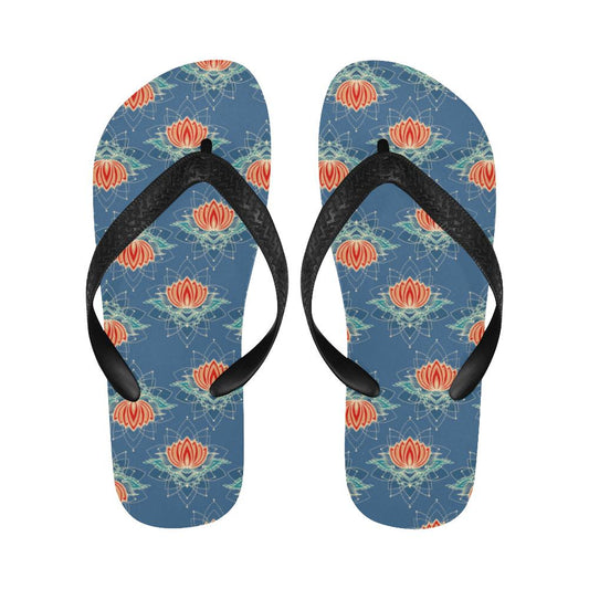 lotus Boho Pattern Print Design LO07 Flip Flops-JorJune