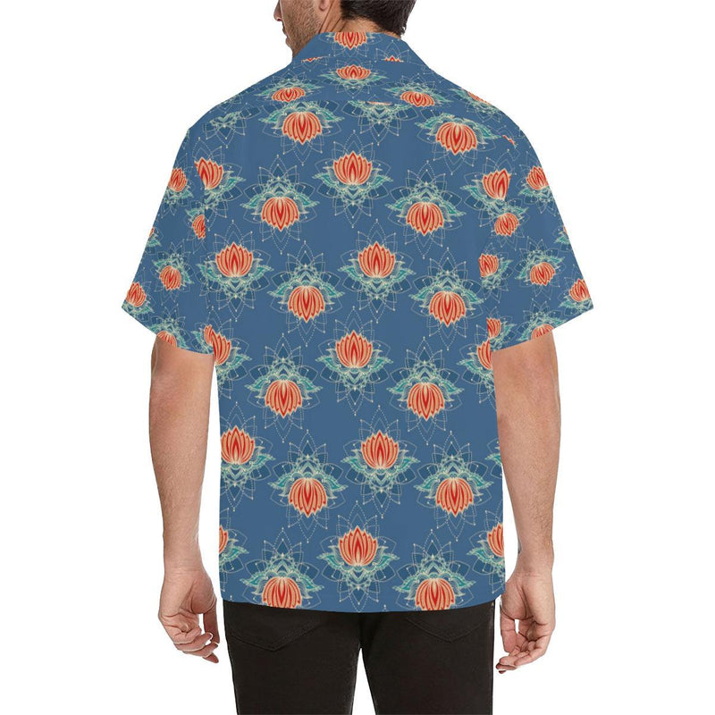 lotus Boho Pattern Print Design LO07 Men Hawaiian Shirt-JorJune