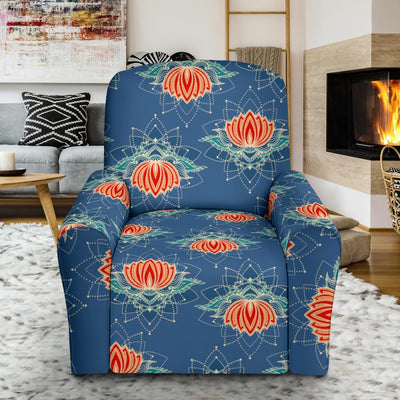 lotus Boho Pattern Print Design LO07 Recliner Slipcover-JORJUNE.COM