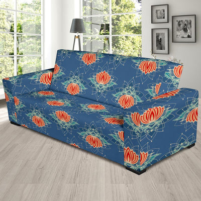 lotus Boho Pattern Print Design LO07 Sofa Slipcover-JORJUNE.COM