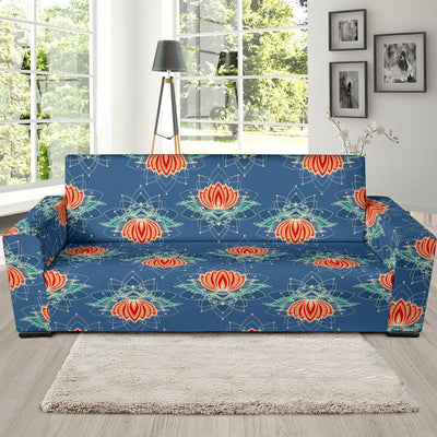 lotus Boho Pattern Print Design LO07 Sofa Slipcover-JORJUNE.COM