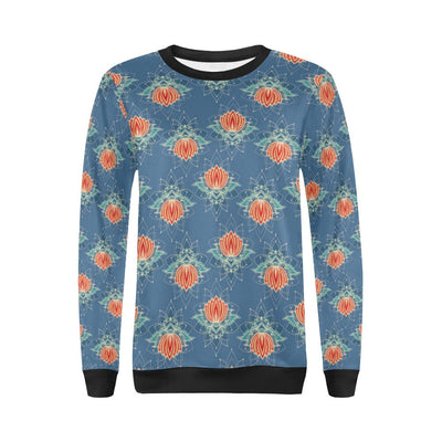 lotus Boho Pattern Print Design LO07 Women Long Sleeve Sweatshirt-JorJune