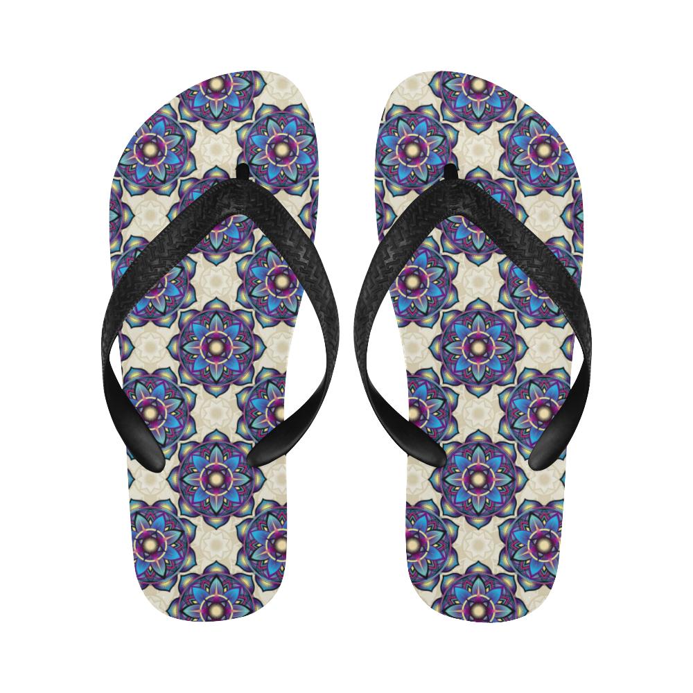 lotus Boho Pattern Print Design LO08 Flip Flops-JorJune