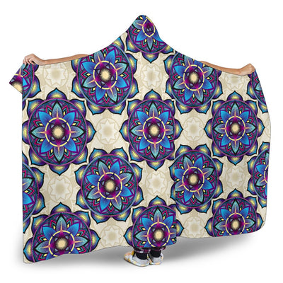 lotus Boho Pattern Print Design LO08 Hooded Blanket-JORJUNE.COM