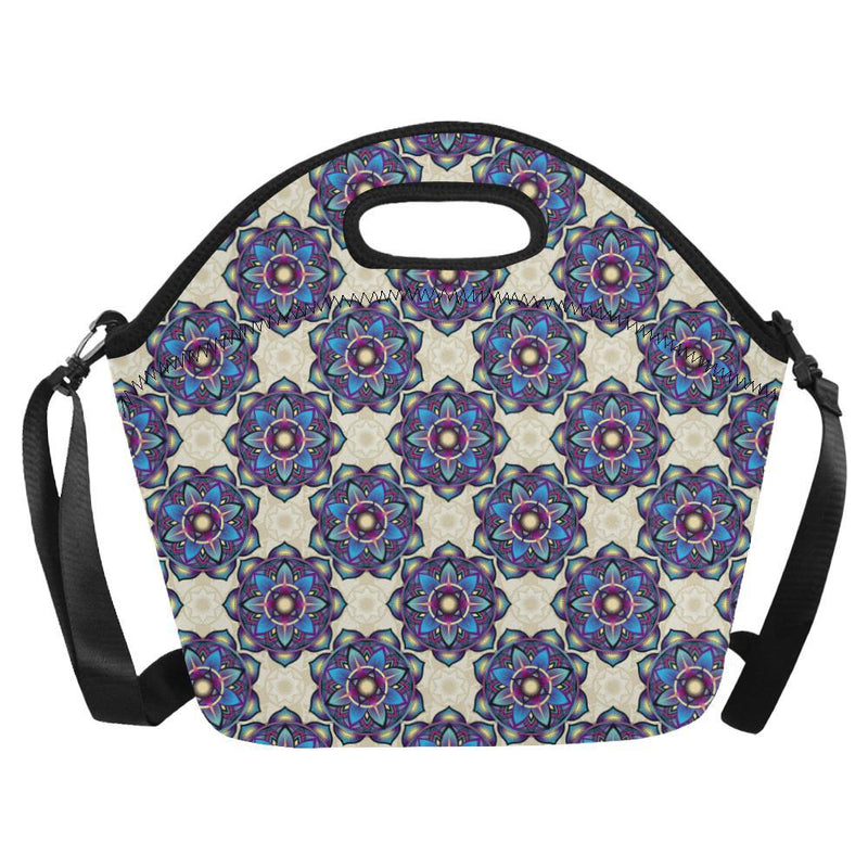 lotus Boho Pattern Print Design LO08 Neoprene Lunch Bag-JorJune