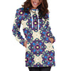 lotus Boho Pattern Print Design LO08 Women Hoodie Dress