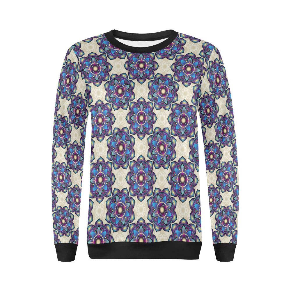 lotus Boho Pattern Print Design LO08 Women Long Sleeve Sweatshirt-JorJune