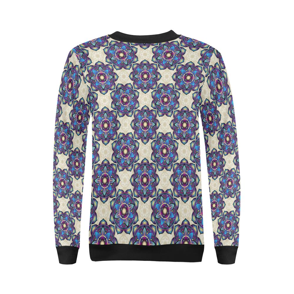 lotus Boho Pattern Print Design LO08 Women Long Sleeve Sweatshirt-JorJune