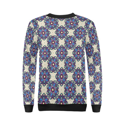 lotus Boho Pattern Print Design LO08 Women Long Sleeve Sweatshirt-JorJune