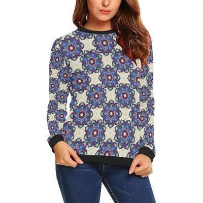 lotus Boho Pattern Print Design LO08 Women Long Sleeve Sweatshirt-JorJune