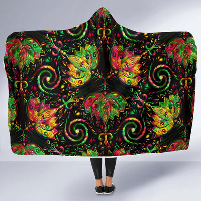 lotus Boho Pattern Print Design LO09 Hooded Blanket-JORJUNE.COM