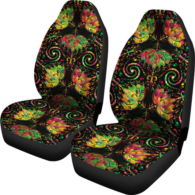 Lotus Boho Pattern Print Design LO09 Universal Fit Car Seat Covers-JorJune