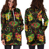 lotus Boho Pattern Print Design LO09 Women Hoodie Dress