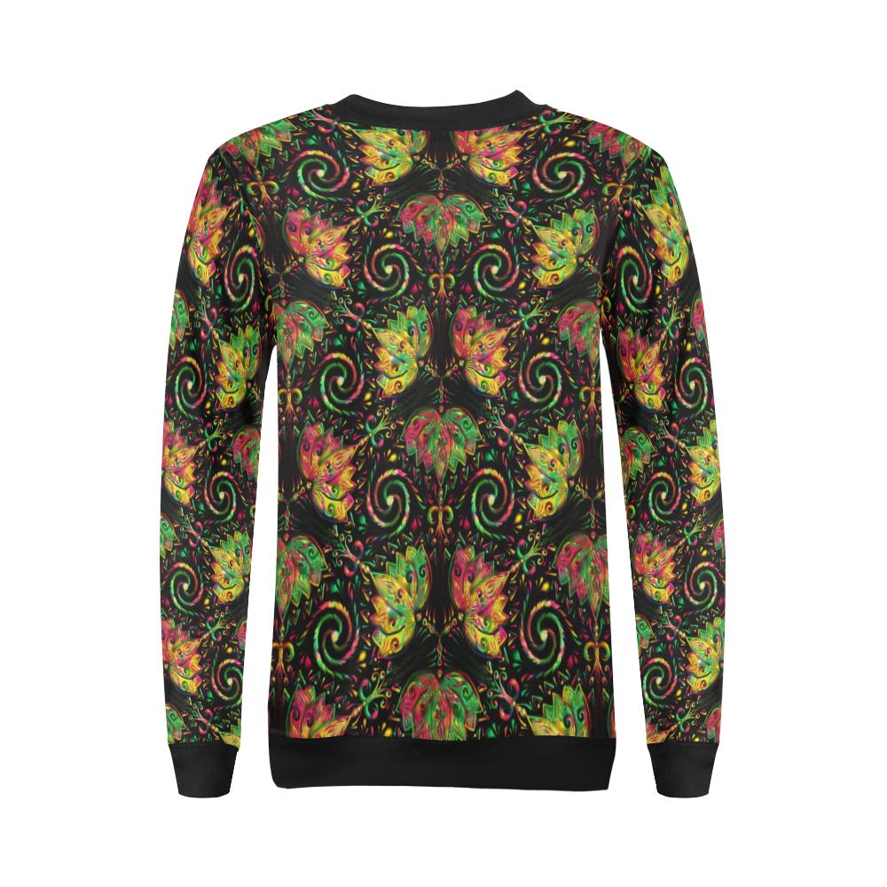 lotus Boho Pattern Print Design LO09 Women Long Sleeve Sweatshirt-JorJune