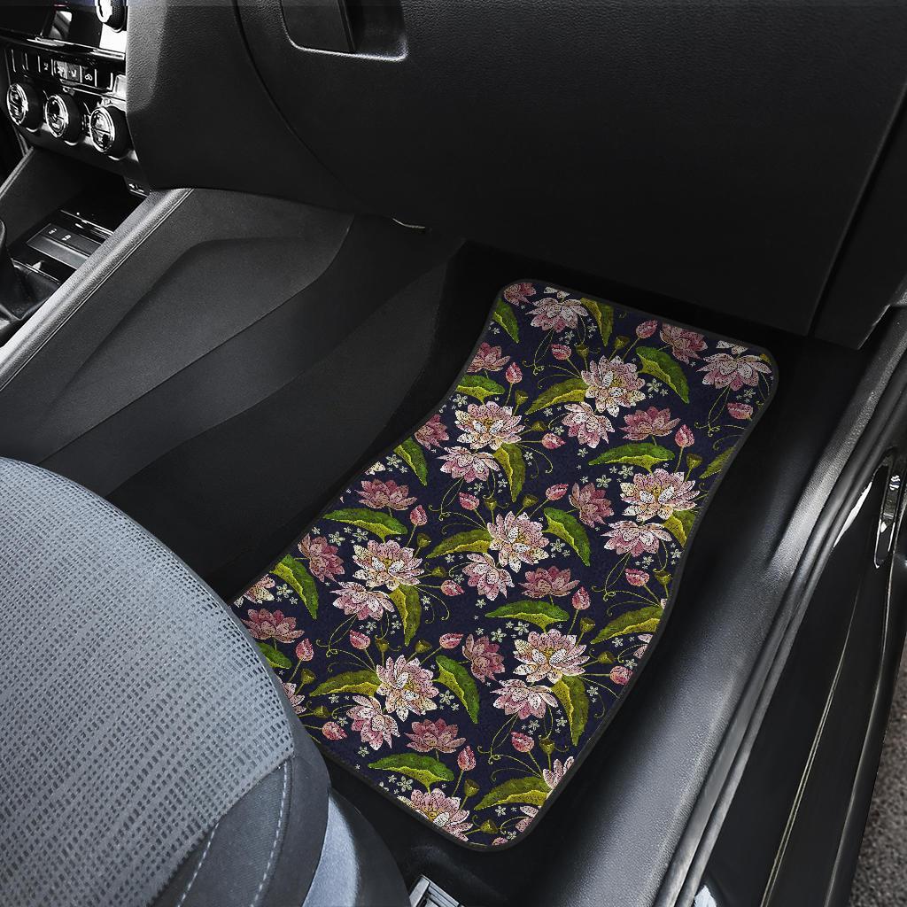 Lotus Embroidered Pattern Print Design LO06 Car Floor Mats-JORJUNE.COM