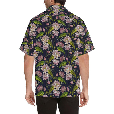 lotus Embroidered Pattern Print Design LO06 Men Hawaiian Shirt-JorJune