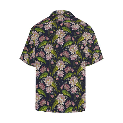 lotus Embroidered Pattern Print Design LO06 Men Hawaiian Shirt-JorJune