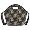 lotus Embroidered Pattern Print Design LO06 Neoprene Lunch Bag-JorJune