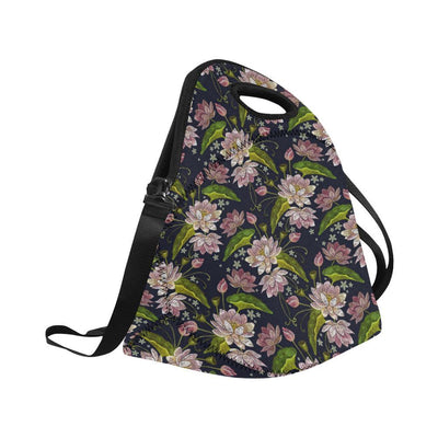 lotus Embroidered Pattern Print Design LO06 Neoprene Lunch Bag-JorJune