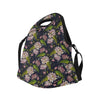 lotus Embroidered Pattern Print Design LO06 Neoprene Lunch Bag-JorJune