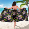 lotus Embroidered Pattern Print Design LO06 Sarong Pareo Wrap-JORJUNE.COM