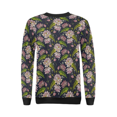 lotus Embroidered Pattern Print Design LO06 Women Long Sleeve Sweatshirt-JorJune