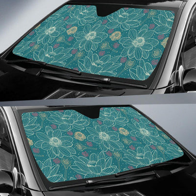 Lotus Pattern Print Design 01 Car Sun Shades-JORJUNE.COM