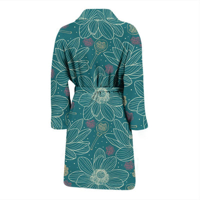 Lotus Pattern Print Design 01 Men Bathrobe-JORJUNE.COM