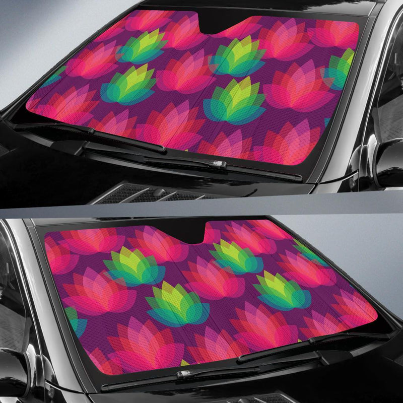 Lotus Pattern Print Design 02 Car Sun Shades-JORJUNE.COM