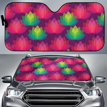 Lotus Pattern Print Design 02 Car Sun Shades-JORJUNE.COM