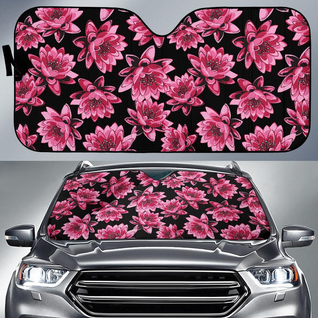 Lotus Pattern Print Design 03 Car Sun Shades-JORJUNE.COM