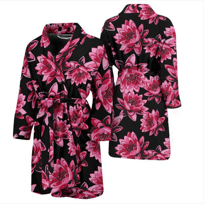 Lotus Pattern Print Design 03 Men Bathrobe-JORJUNE.COM