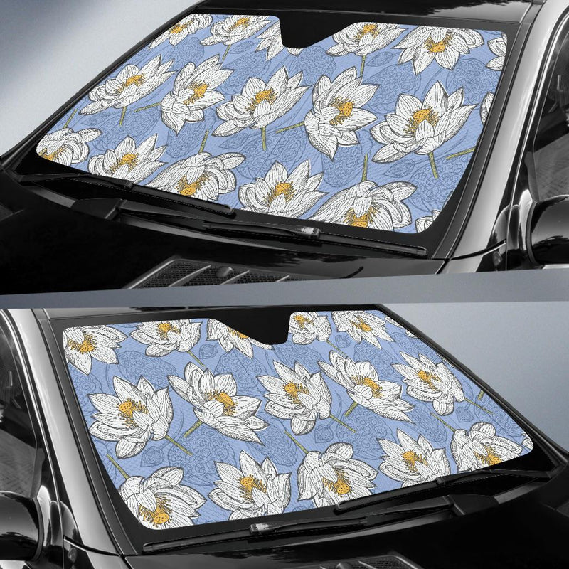 Lotus Pattern Print Design 04 Car Sun Shades-JORJUNE.COM