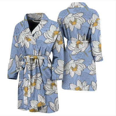 Lotus Pattern Print Design 04 Men Bathrobe-JORJUNE.COM