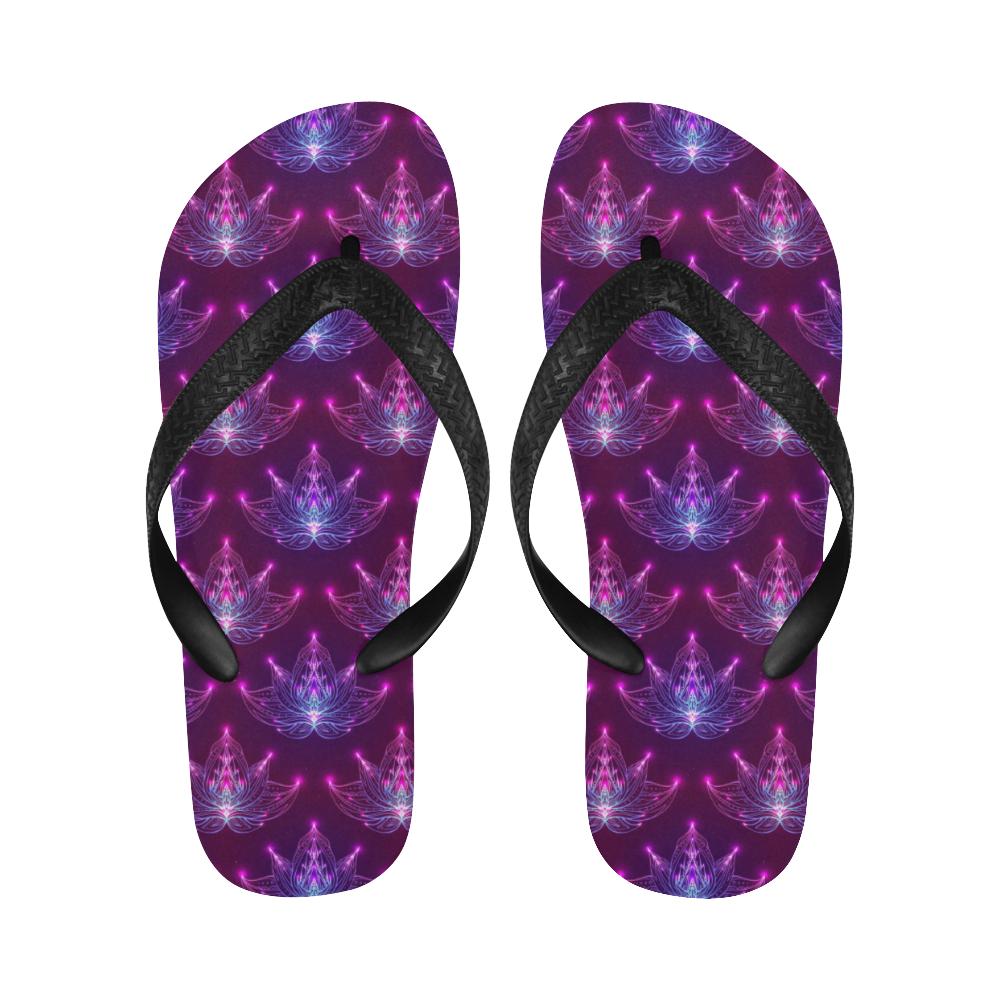 lotus Pattern Print Design LO01 Flip Flops-JorJune