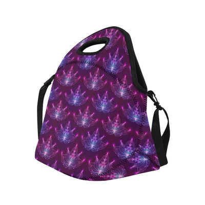 lotus Pattern Print Design LO01 Neoprene Lunch Bag-JorJune