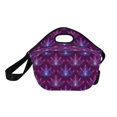 lotus Pattern Print Design LO01 Neoprene Lunch Bag-JorJune